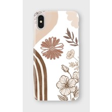 Karsu Design iPhone Xs Max Uyumlu Baskılı Şeffaf Telefon Kılıfı | Koleksiyon: Minimal Floral Line Art