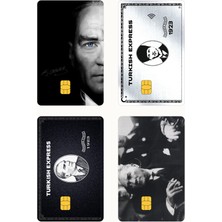Huggy Craft Turkish Express & Atatürk 4'lü Set Kredi/banka Kart Kaplama Sticker