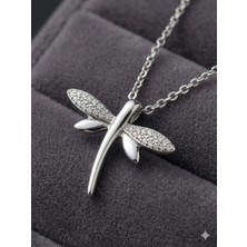 Stainless Steel 316L Gümüş Renk Çelik Taşlı Yusufçuk Kolye