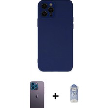 İlk El Grup Ieg™ iPhone 12 Pro Max Kılıf Çekirdek Modern Serisi - Siyah Joko Magic 5d Cam + Mavi Neon Fosforlu Kamera Lens