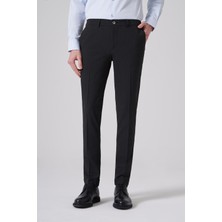 Morven  Erkek Siyah Trend Slim Fit Yandan Lastikli Pantolon