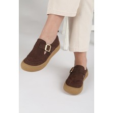 Benetton Pierre Cardin Luna Hakiki Deri Kahve Slip-On Tokalı Kadın Ayakkabı