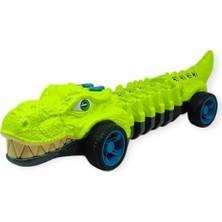 Timsah Araba - Otomatik Hareketli Sesli Işıklı 32 cm - Açık Yeşil Timsah (Lisinya)