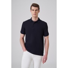 Morven  Erkek Lacivert Trend Desenli Polo Yaka T-Shirt