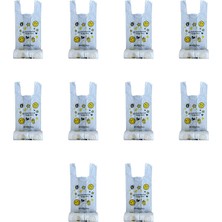 Omeyva Gülen Yüz Baskılı Rulo Şeffaf Market Torba -Hışır Atlet Poşet -Orta Boy -350 Gr.lık 10 Rulo