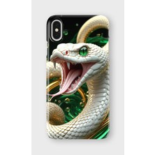 Karsu Design iPhone X/xs Uyumlu Baskılı Şeffaf Telefon Kılıfı | Koleksiyon: Aesthetic Snake