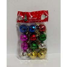 Yılbaşı Süsleri Parlak Top 12 Li Set 3 cm Yılbaşı Ağacı Süsü