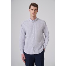 Morven  Erkek Lacivert Pamuk Trend Kareli Dynamic Fit Gömlek