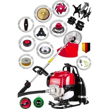 Lieber German Benzinli Sırt Tipi 13 Pcs Setli Ot Çalı Çim Biçme Tırpanı Tırpan Makinesi