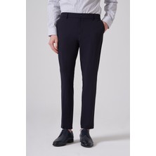Morven  Erkek Lacivert Trend Yandan Lastikli Slim Fit Pantolon