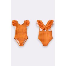 My Kids Wear Kız Çocuk Fırfır Detaylı Şık Tasarım Çapraz Askılı Mayo 12720