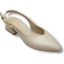 C-Shoes SY300-26 Cilt Arkası Açık Kare Topuk Kadın Ayakkabı