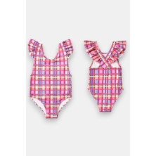 My Kids Wear Kız Çocuk Fırfır Detaylı Şık Tasarım Çapraz Askılı Mayo 12734