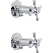 2 Li Artı Aç Kapa 4 Kollu Krom Çevirveli Taharet Musluğu ( Lisinya )