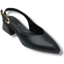 C-Shoes SY300-26 Cilt Arkası Açık Kare Topuk Kadın Ayakkabı