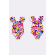 My Kids Wear Kız Çocuk Fırfır Detaylı Şık Tasarım Çapraz Askılı Mayo 12726