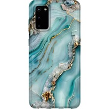 Karsu Design Samsung Galaxy S20 Fe Uyumlu Baskılı Şeffaf Telefon Kılıfı | Koleksiyon: Marble And Gold Luxury