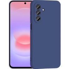 Caseart Samsung Galaxy A37 ile Uyumlu Kapak Kamera Korumalı Içi Kadife Lansman Silikon Kılıf - Lacivert