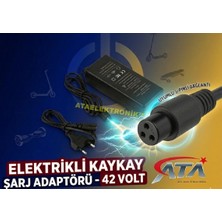 Ata Elektronik 42V 2A Scooter  Hoverboard Kaykay Şarj Aleti Adaptörü Smart Balance / Powerway / Citymate Uyumlu Adaptör >> 42 Volt 3 Pinli Uç