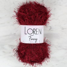 Hobibahçem Loren Furry Bordo El Örgü Ipi - RF026 - 34054