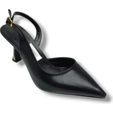 C-Shoes Bç93-26 Yıkama Cilt Ince Topuk Arkası Açık Kadın Stiletto (8cm)