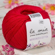 Hobibahçem La Mia Mercerized Cotton Kırmızı El Örgü Ipi - 19 - 33597