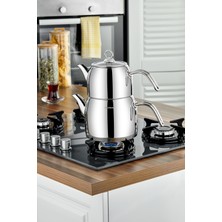 Cooker Lara Aile Boy Paslanmaz Çelik Çaydanlık Takımı 1,5 -2,5 Litre CKR3925