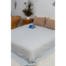%100 Pamuk Çift Kişilik Müslin Battaniye/yatak Örtüsü 210X225, Hafif, Nefes Alabilir, Çift Taraflı, Rikka Home