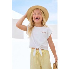 Queen Kids Kız Çocuk Baskılı  T-Shırt Ekru