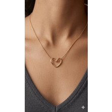 Stainless Steel 316L Altın Renk Kararmaz Çelik Kalp Kolye