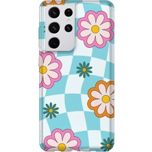 Karsu Design Samsung Galaxy S21 Ultra Uyumlu Baskılı Şeffaf Telefon Kılıfı | Koleksiyon: Y2K Retro Patterns