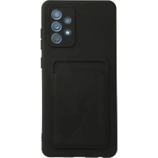 SHC4200 Galaxy A72 Kılıf Kelvin Kartvizitli Silikon - Siyah