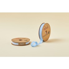 Hobibahçem Biye Büyük Puanlı Katlı A12 Mavi 2 cm 25 Metre %65 Koton %35 Polyester