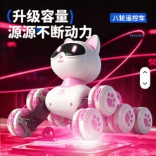 2.4 Ghz Uzaktan Kumandalı Sarjlı Dans Eden 8 Tekerli Akıllı Robotik Kedi Sesli Işıklı 19 cm