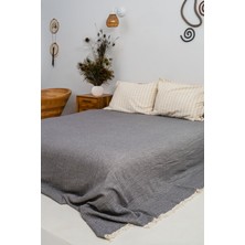 %100 Pamuk Çift Kişilik Müslin Battaniye/yatak Örtüsü 210X225, Hafif, Nefes Alabilir, Çift Taraflı, Rikka Home