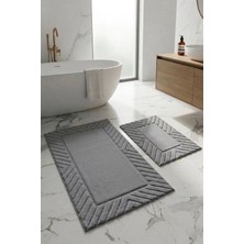 Neşe Home Collection Banyo Paspas Seti 2'li |Makinede Yıkanabilir | Leke Tutmaz Klozet Takımı 60X100-40X60CM