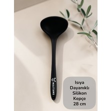 Multiamo Sert Uçlu Isıya Dayanıklı Yanmaz Yapışmaz Silikon 28 cm Kepçe 1 Adet / Beş Renk Seçeneği