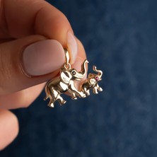 Hakan Mücevherat Renkli Taşlı Fil 14 Ayar Kolye Ucu