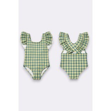 My Kids Wear Kız Çocuk Fırfır Detaylı Şık Tasarım Çapraz Askılı Mayo 12731
