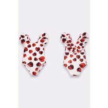 My Kids Wear Kız Çocuk Fırfır Detaylı Şık Tasarım Çapraz Askılı Mayo 12727
