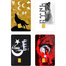 Huggy Craft Bozkurt 4'lü Set Kredi/banka Kart Kaplama Sticker