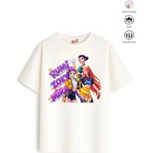 Belya Kids Wear Kız Çocuk Tam Kalıp Hun Tasarım 5 Oversize Tişört