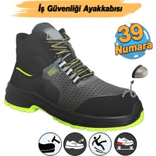 Badem10 Iş Ayakkabısı 39 Numara Süet Delikli Nefes Alan Çelik Burunlu Inşaatçı Tekstil Güvenlik Ayakkabı Bot