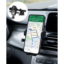 Araç Havalandırma Telefon Tutucu 360 Derece Döner Otomatik Kilitli Stand - Lisinya