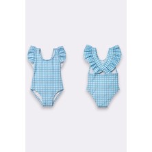 My Kids Wear Kız Çocuk Fırfır Detaylı Şık Tasarım Çapraz Askılı Mayo 12729
