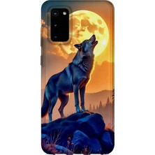 Karsu Design Samsung Galaxy S20 Uyumlu Baskılı Şeffaf Telefon Kılıfı | Koleksiyon: Alpha Wolf