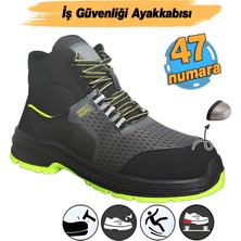 Badem10 Iş Ayakkabısı 47 Numara Süet Delikli Nefes Alan Çelik Burunlu Inşaatçı Tekstil Güvenlik Ayakkabı Bot