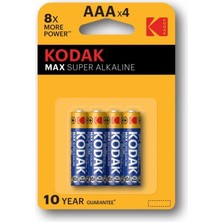 İlk El Grup Kodak  4 Adet Max Super Alkalin Ince Pil