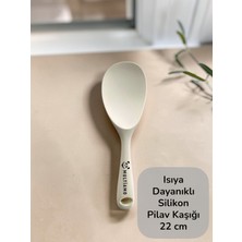 Multiamo Sert Uçlu Isıya Dayanıklı Yanmaz Yapışmaz Silikon Pilav Kaşığı 22 cm