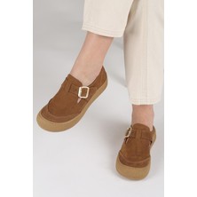 Benetton Pierre Cardin Luna Hakiki Deri Taba Slip-On Tokalı Kadın Ayakkabı